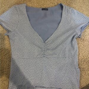 Brandy Melville Gray Fitted Ruched Crop Top